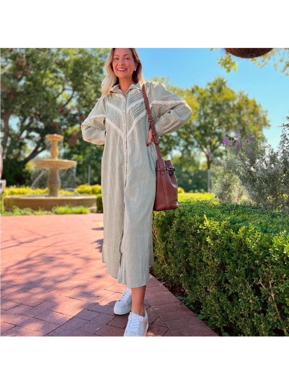 Pomander place sage green dress like new